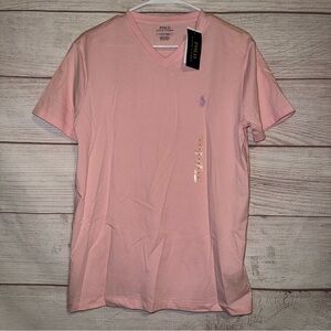 Polo Ralph Lauren Men’s Pink V-Neck Short Sleeve Shirt New